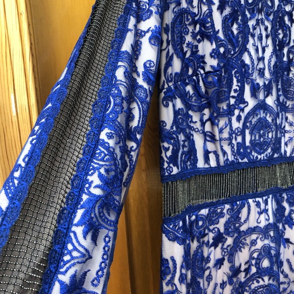 Blue Lace Cocktail Dress - Picture 3 of 5